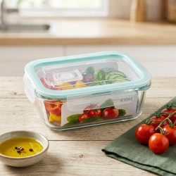 Glass Rectangular Tupperware 410 ml